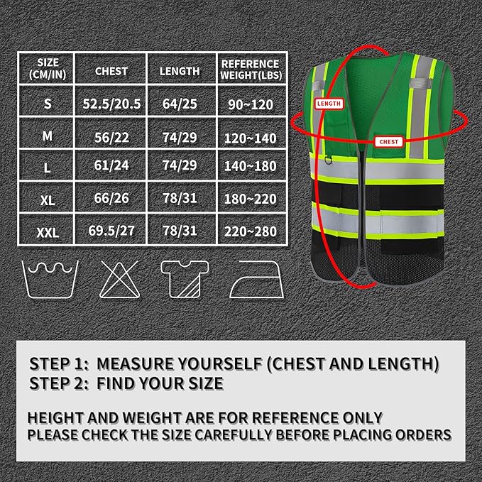 BeautyWill Custom Logo Safety Vest Class 2 High Visibility Reflective Vest - Image 6
