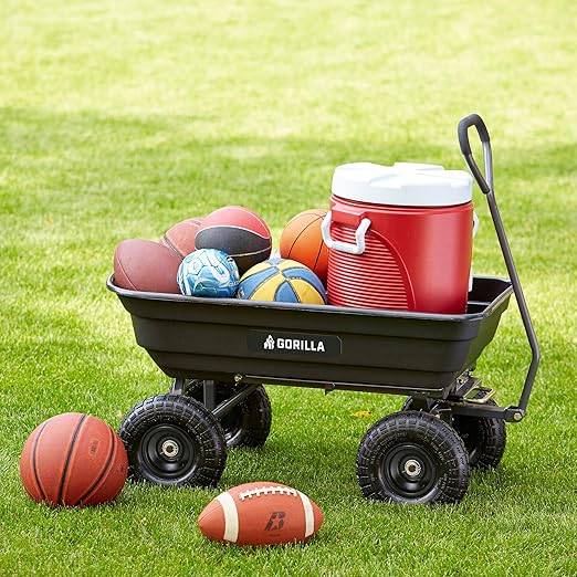 Gorilla Carts Poly Garden Dump Cart, 4 Cu Ft Tub, 600 lb Haul Capacity - Image 5