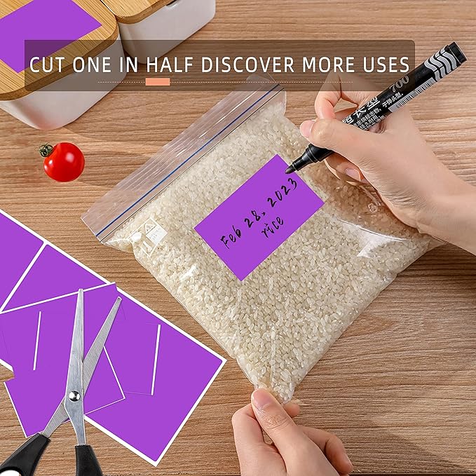 PARLAIM 3" x 5" Rectangle Color Code Stickers, 500 per Dispenser Box Roll Labels - Image 4