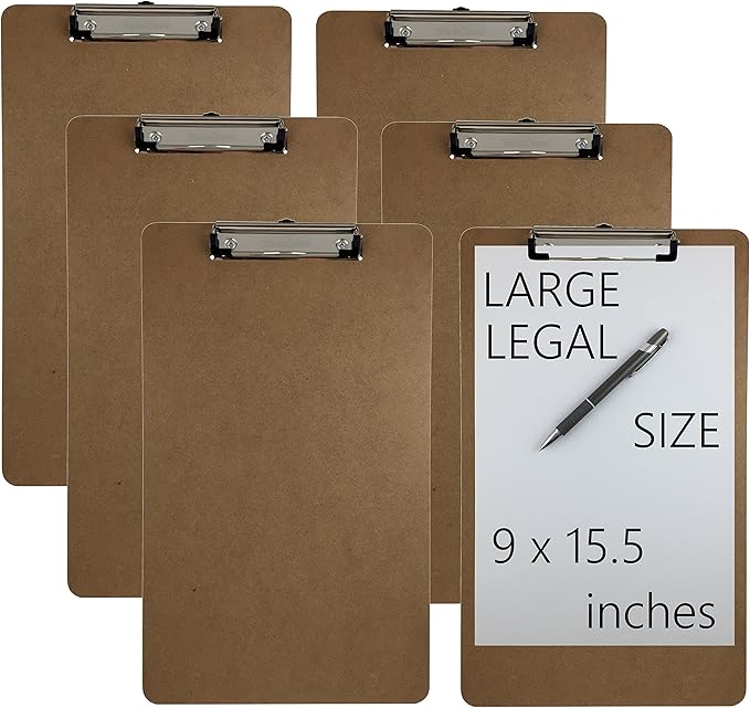 Trade Quest Legal Size Clipboard 9'' x 15.5'' Low Profile Clip Hardboard Single by Trade+Quest+Global+Corp