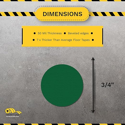 Mighty Line 3/4" Solid Dot Shaped Floor Marking Tape - Image 3