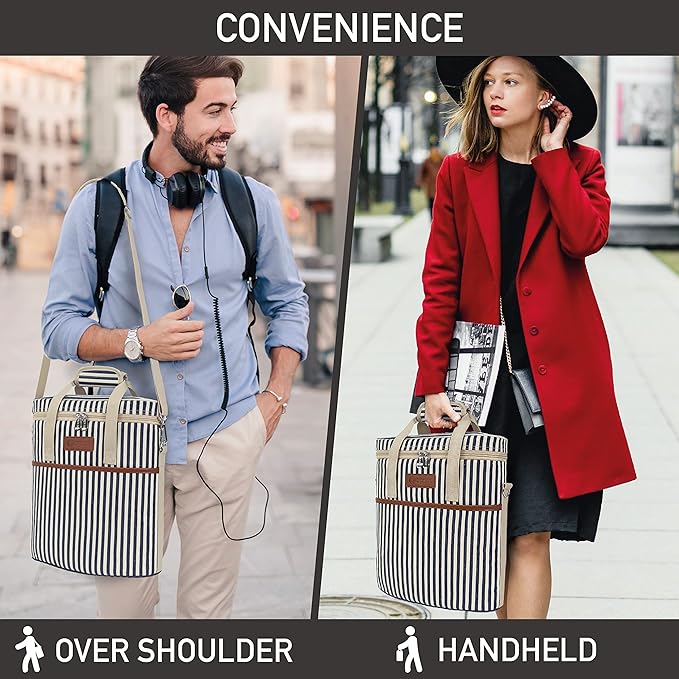 Opux 3-Bottle Wine Carrier Tote, Insulated Leakproof Cooler Bag, Portable Wine - Image 6