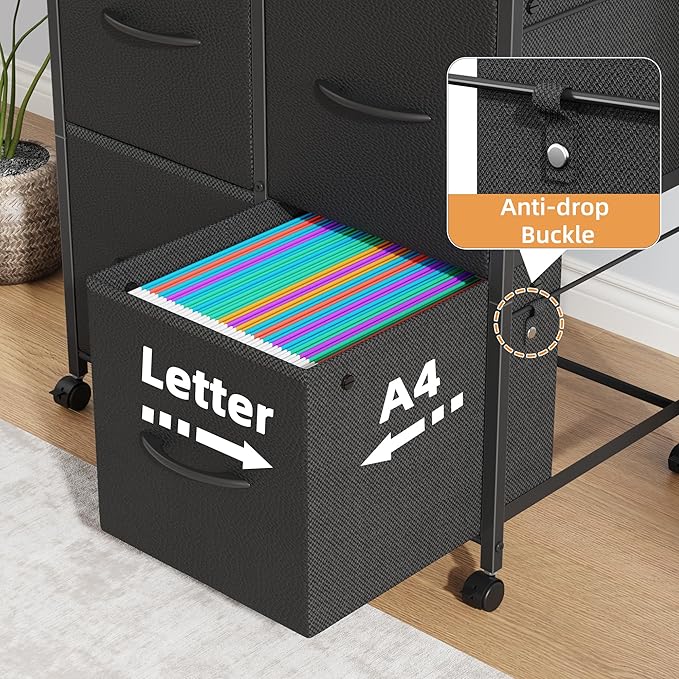 4 Drawer Lateral File Cabinet, Mobile Filing Cabinet - Image 7