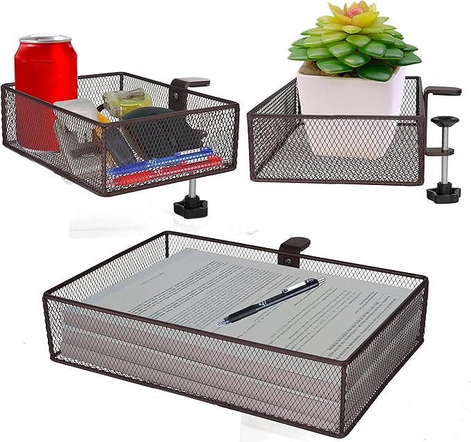 Clip-on desk organizer, stationery organizers, can be clipped around the table by Aurynns