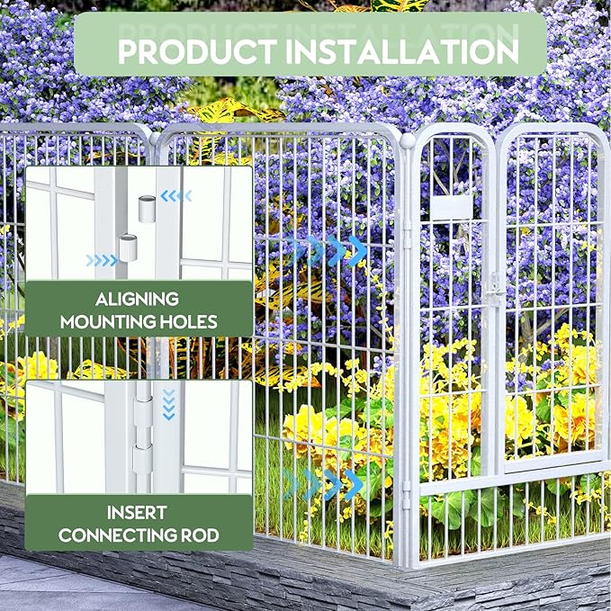 ZXMOTO Decorative White Garden Fence 24 Pack - Image 4