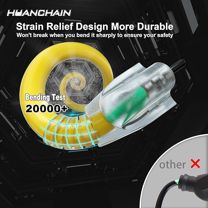 HUANCHAIN 100 ft 12/3 Gauge Heavy Duty Outdoor Extension Cord Waterproof - Image 2