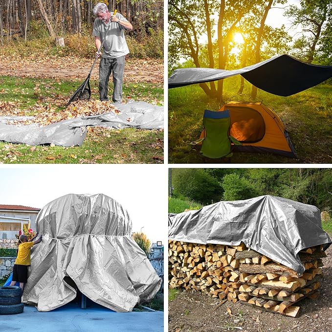 Tarp 10x20 Feet 14 Mil Heavy Duty Waterproof Tarp, Large Multipurpose Cover - Image 7