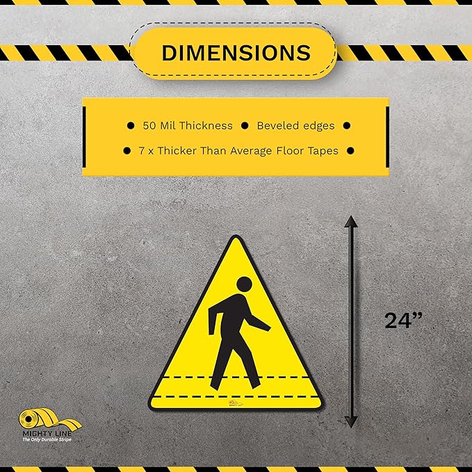 Mighty Line Pedestrian Traffic Crossing Walkway Floor Sign - Image 3