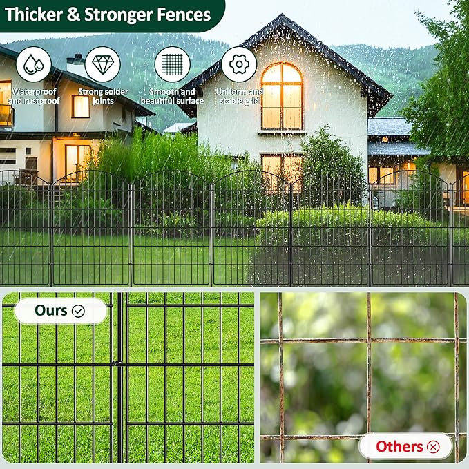 No Dig Dog Fence Outdoor for Yard: Heavy Duty Garden Fence Animal Barrier 10 - Image 3
