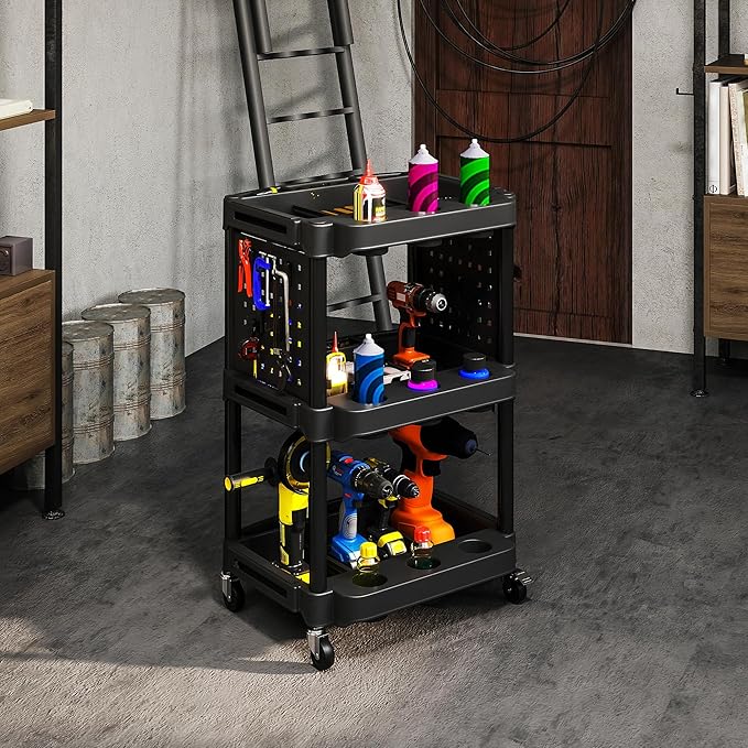 HOMCOM 3-Tier Rolling Tool Cart - Image 8