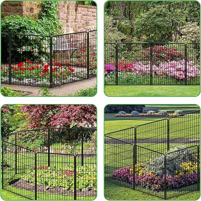 Decorative Metal Garden Fence Add-on Fence Panels, 40in x 5.3Ft No Dig Fence 2 - Image 3
