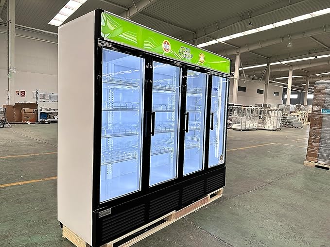 Commercial Beverage Refrigerator Display Fridge, 85 Cu Ft Four Glass Door - Image 3
