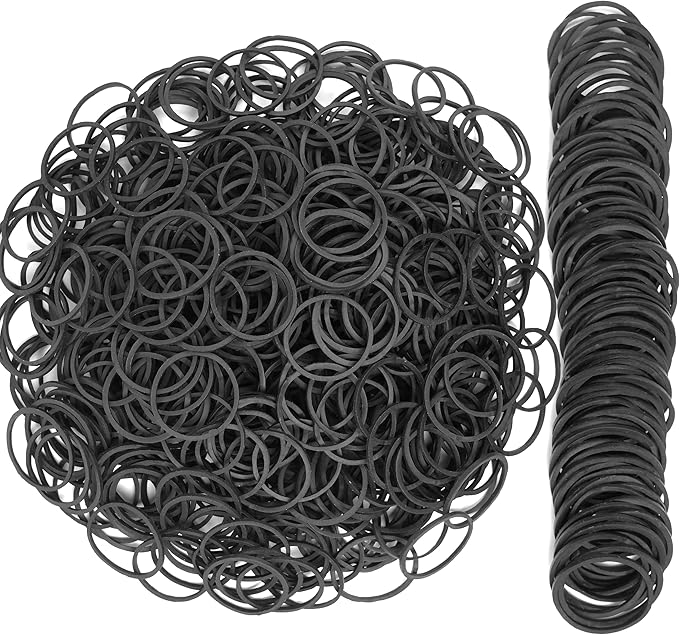 Rubber Bands Size #10 Black 760pcs Elastic Rubber Band size10 1inch Small by AIWOQI