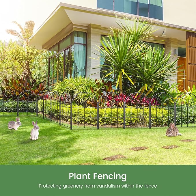 Garden Fences Animal Barrier, 12.55"*16.48" Black Garden Border Fencing - Image 8