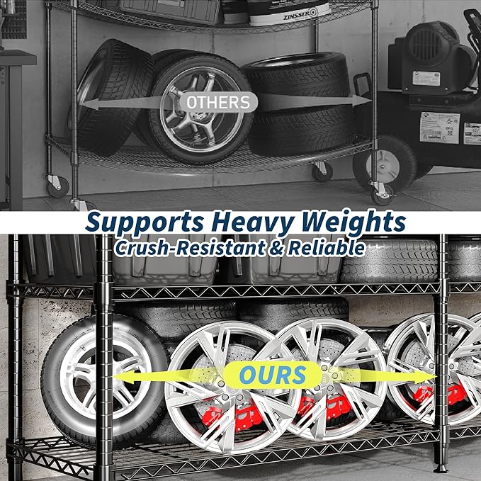 Garvee Metal Storage Shelves Heavy Duty Metal Shelving, 4-tier Wire Shelving - Image 7