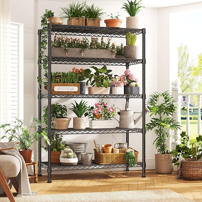 REIBII Storage Shelves, 5-Tire Wire Shelving Load 1000LBS Metal Shelves - Image 8