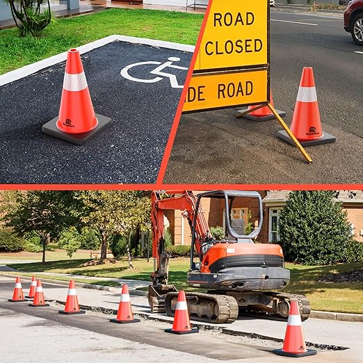RoadHero 8 Pack Traffic Safety Cones 18 Inch, PVC Cone - Image 3