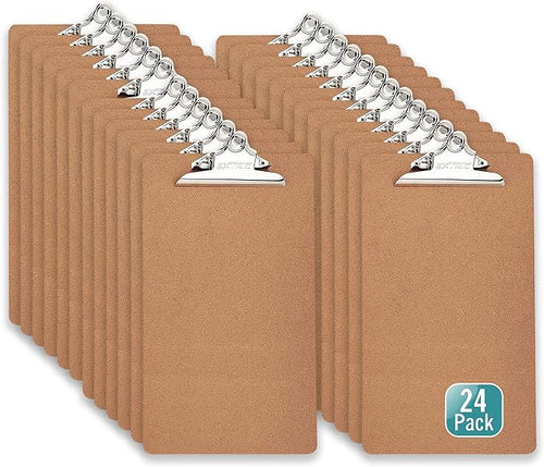 24 Clipboards Standard A4 Letter Size, 9x12.5 inch Wooden Clipboard by EXTRIC