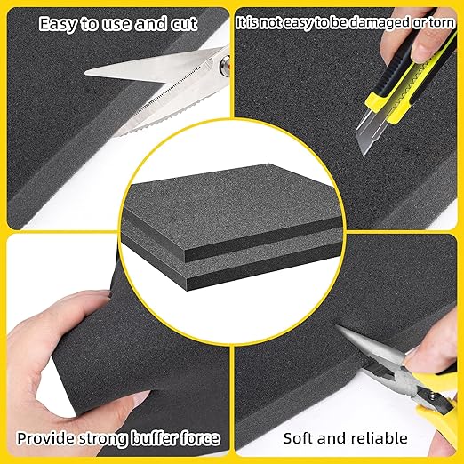 DECOHS 4 Pcs Polyurethane Foam Sheet- 16 x 12 x 1 Inch Cuttable Foam Inserts - Image 4