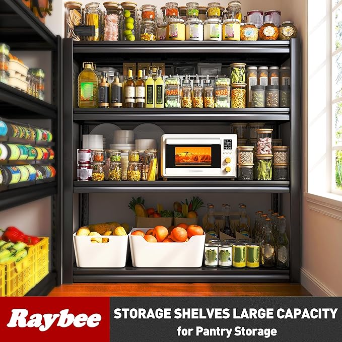 Raybee 40" W Garage Shelving, Storage Shelves 56.9" H, Metal Shelving Heavy - Image 6