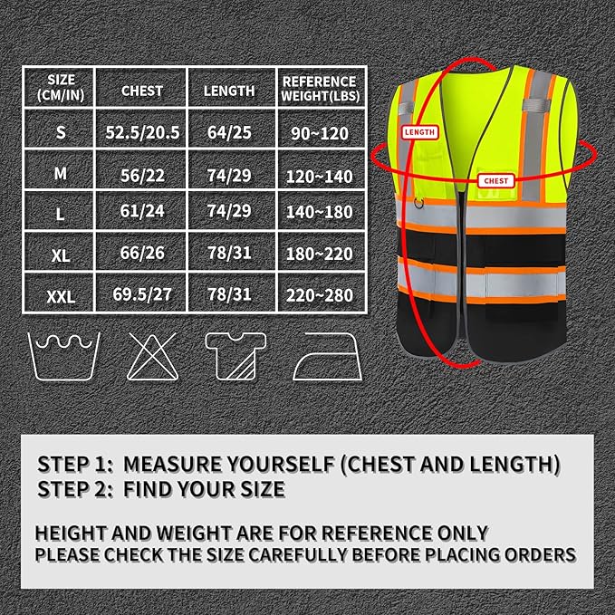 BeautyWill Custom Logo Safety Vest Class 2 High Visibility Reflective Vest - Image 6