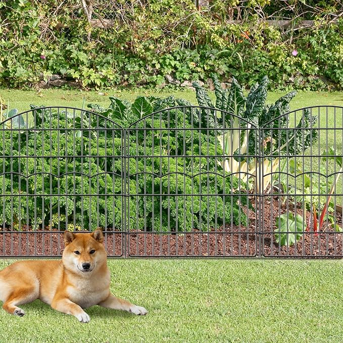Decorative Garden Fence 6 Panels 6 Panels 13.4 ft×32in Metal Garden Fences - Image 6