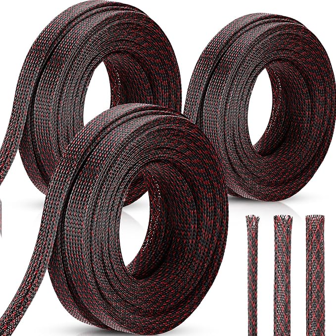Pangda150 Feet 1/4, 3/8 Inches Wire Loom Pet Expandable Braided Sleeving by Pangda