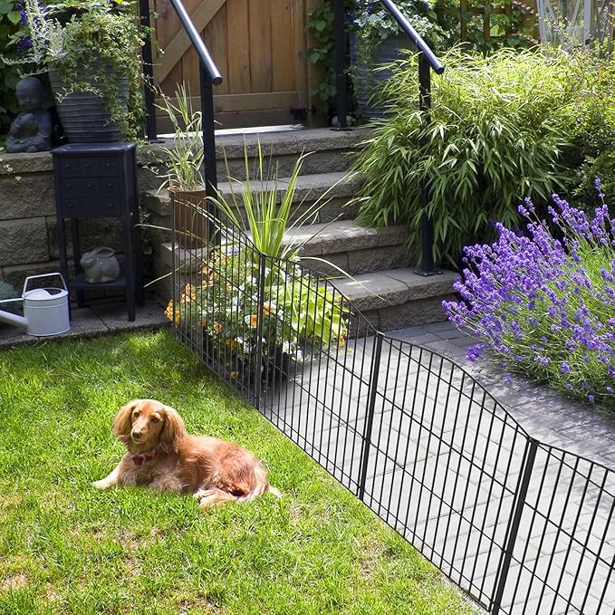 INJOPEXI Garden Fence 6 Panels 11.8ft×24in Decorative Garden Fence - Image 5