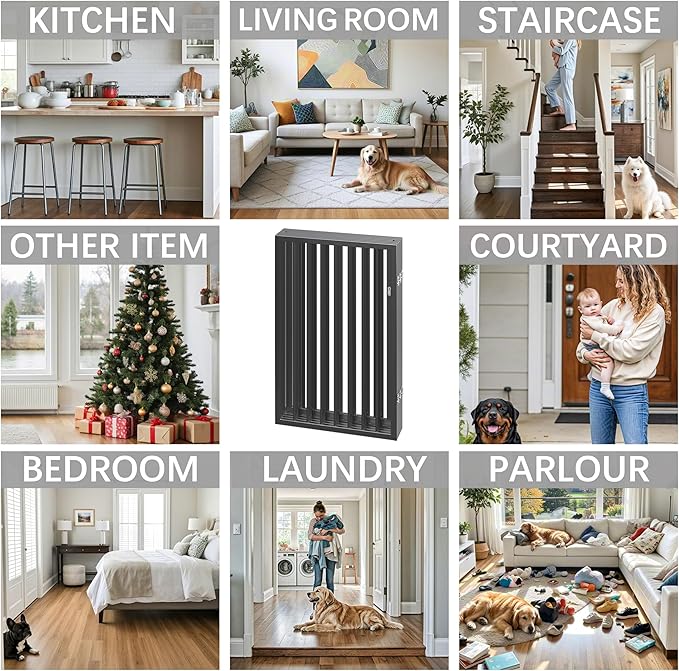 Vantas Folding No-Assembly Metal Pet Gate 120" Wide, Freestanding Accordion - Image 6