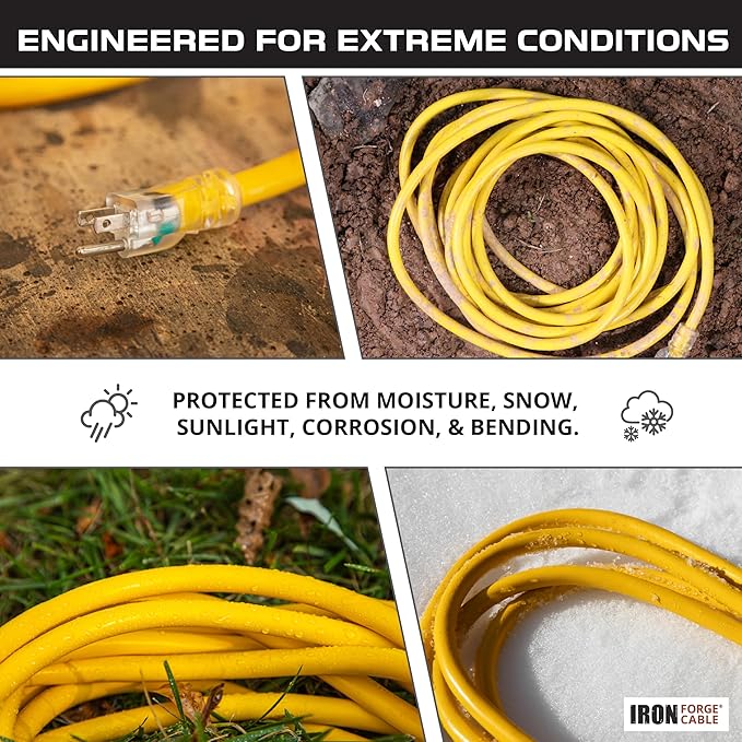 Iron Forge Cable 2 Pack 10 Foot Lighted Outdoor Extension Cord - Image 4