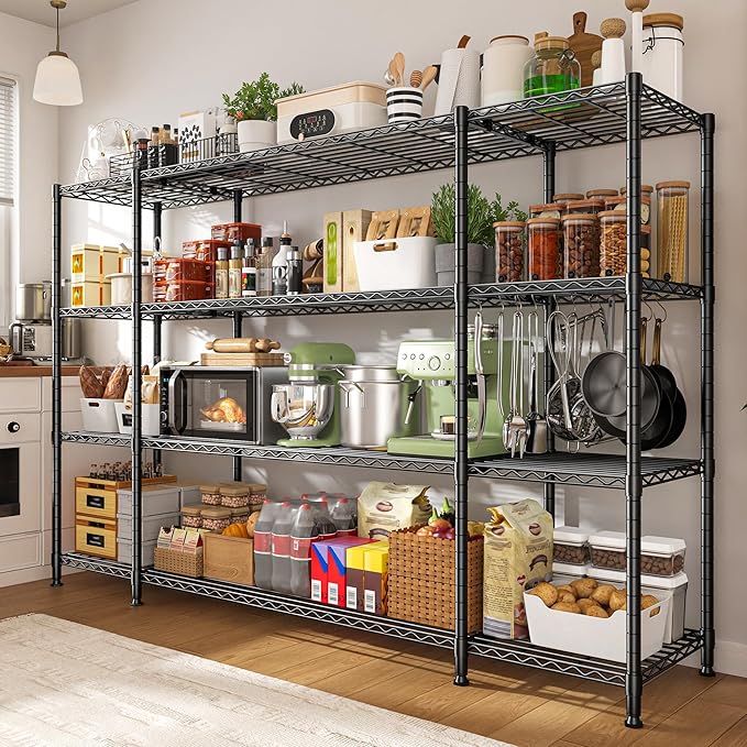 REIBII 78.4''W Wire Shelving Storage Shelves Unit Load 1500LBS, 4 Tier Metal - Image 7