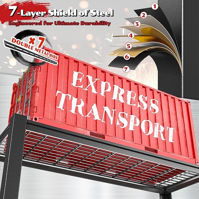 48" W Metal Shelving 5 Tier Garage Shelving 3000LBS Storage Shelves Adjustable - Image 6