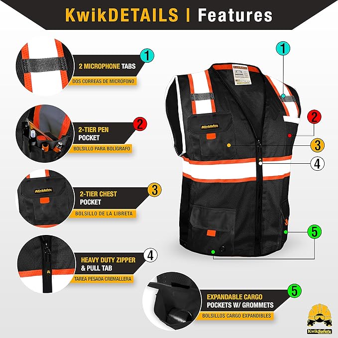 KwikSafety - Charlotte, NC - UNDERBOSS Safety Vest Premium ANSI Class Unrated - Image 4