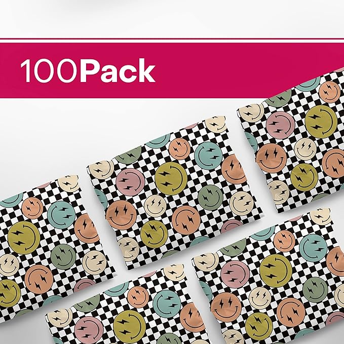 10x13 Poly Mailers – Smiles Checkerboard – Waterproof, Tear-Resistant Shipping - Image 3