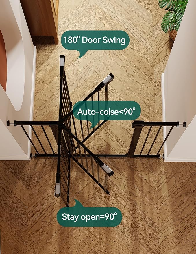 Babelio Baby Gate for Doorways and Stairs, 26-40" Auto Close Dog Gate, - Image 5