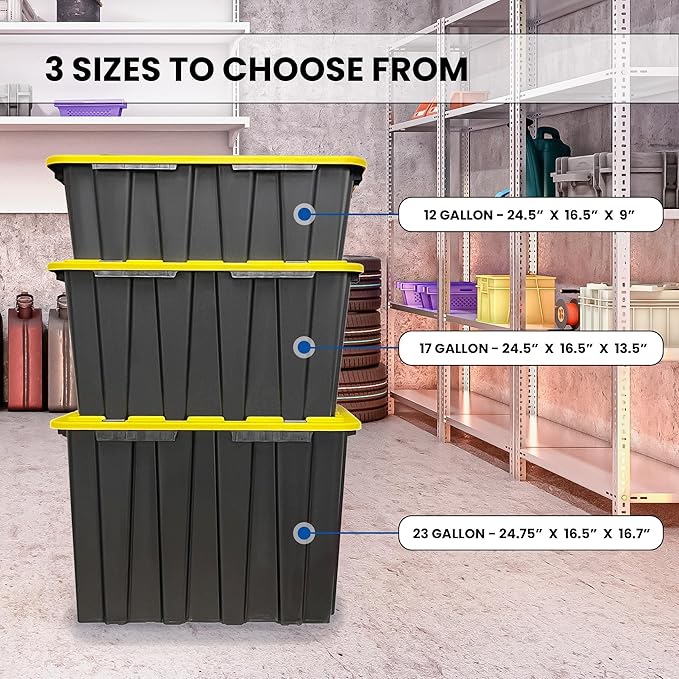 Lifetime Home 8 PACK of Medium 12 Gallon Plastic Storage Bin Tote Organizing - Image 7
