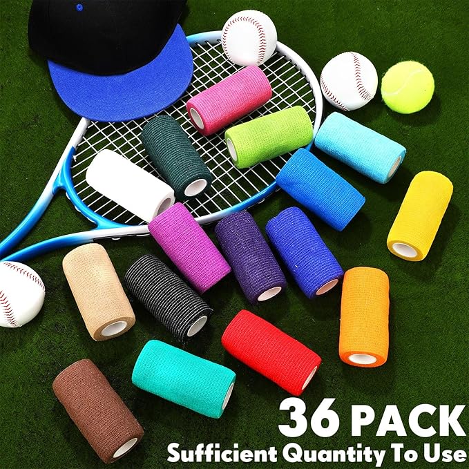 Treela 36 Pcs Self Adherent Bandage 4" X 5 Yard Wrap Breathable Cohesive - Image 5