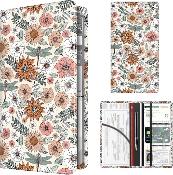 Premium Car Registration and Insurance Card Holder, Cute PU Leather Car by Unknown