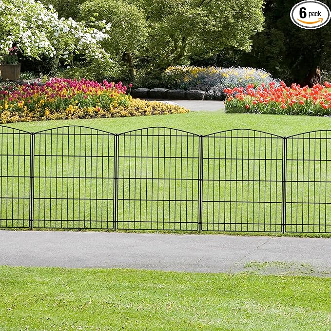 INJOPEXI Garden Fence 6 Panels 11.8ft×30in Decorative Garden Fences by INJOPEXI