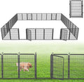 Decorative Garden Fence with Gate, 40 in x 77 ft Rustproof Metal Fence Panels by Jhsomdr