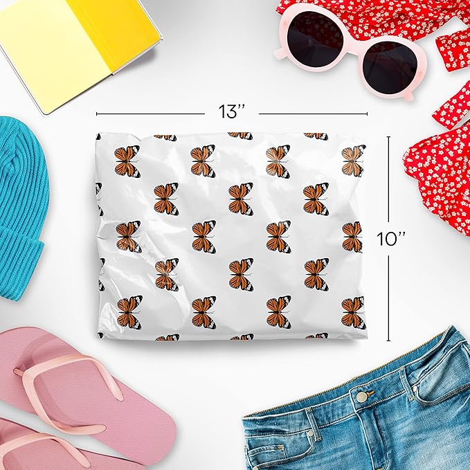 10x13 Poly Mailers – Butterfly Design – Waterproof, Tear-Resistant Shipping Bags - Image 2