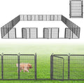 Decorative Garden Fence with Gate, 40 in x 95 ft Rustproof Metal Fence Panels by Jhsomdr