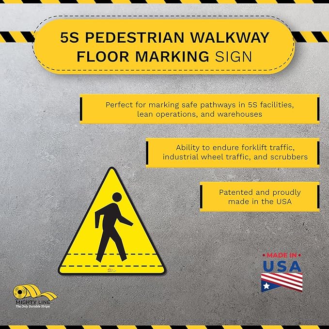 Mighty Line Pedestrian Traffic Crossing Walkway Floor Sign - Image 2