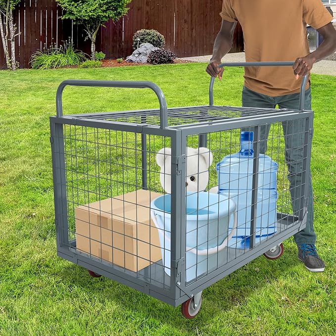 Platform Truck Cart with Cage 2200 lbs, 5-in-1 Folding Hand Truck with Wheels - Image 8
