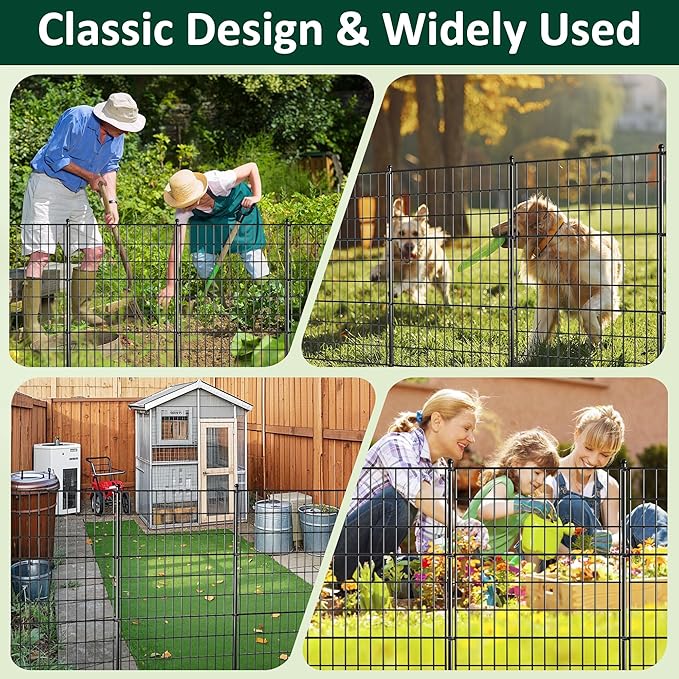 10 Panels Decorative Garden Fence Animal Barrier Heavy Duty No Dig Dog Fence - Image 6