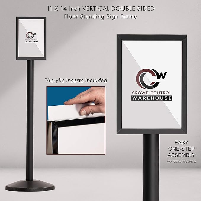 Crowd Control Warehouse Pedestal Standing Floor Sign Frame - Image 4