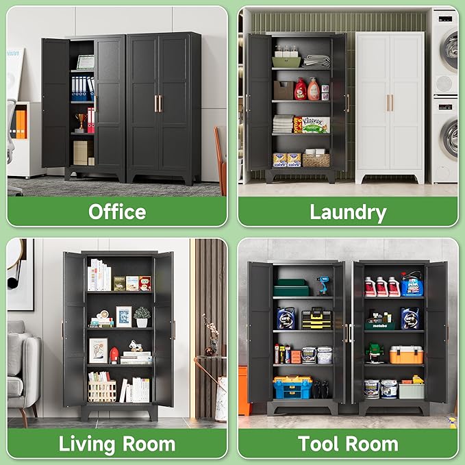Pantry Cabinets for Kitchen, 61.02” Tall Storage Cabinets, Metal Pantry Storage - Image 8