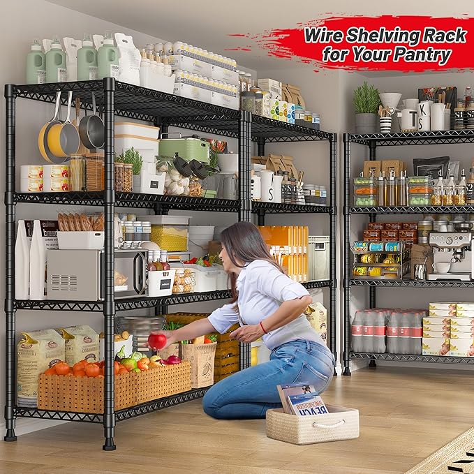 REIBII Wire Shelving Storage Shelves Metal Shelves Heavy Duty Shelving - Image 4