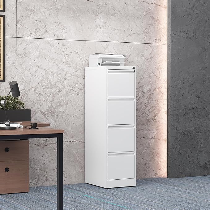 4 Drawer File Cabinet with Lock, Steel Vertical Filing Storage Cabinet - Image 2