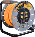 Masterplug 75ft Cord Reel, Retractable Extension Lead by Masterplug